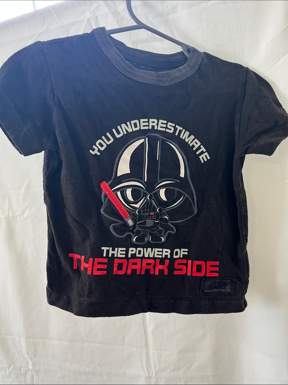 Disney Parks Star Wars Black Kids Short Sleeve Tee with Red Accents